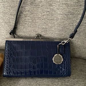 Patrica Nash Navy Crossbody Croc Embossed Bag